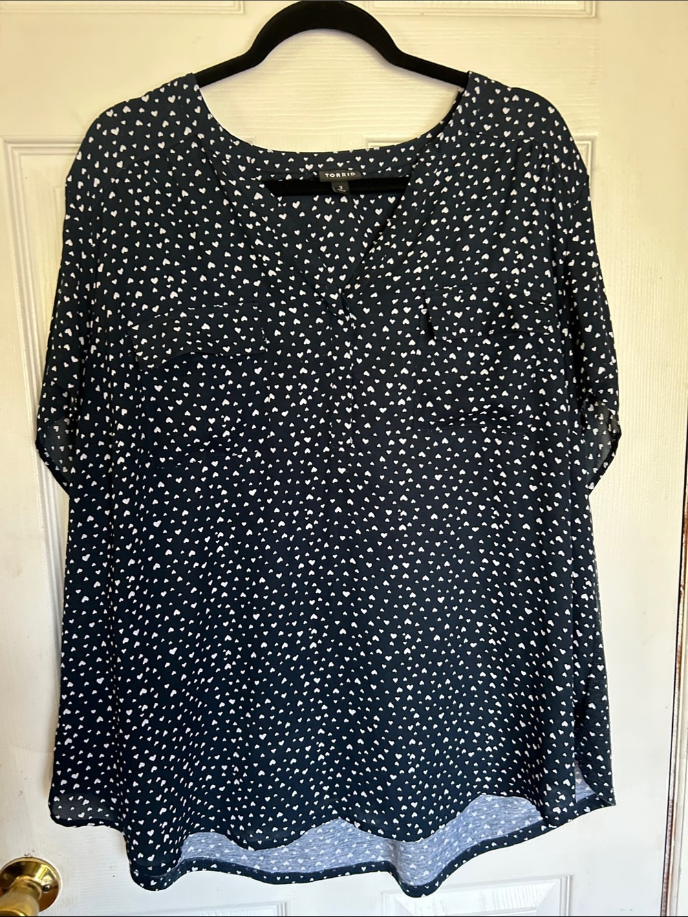 🖤TORRID🖤 Navy Blue Heart-Print Tunic Top